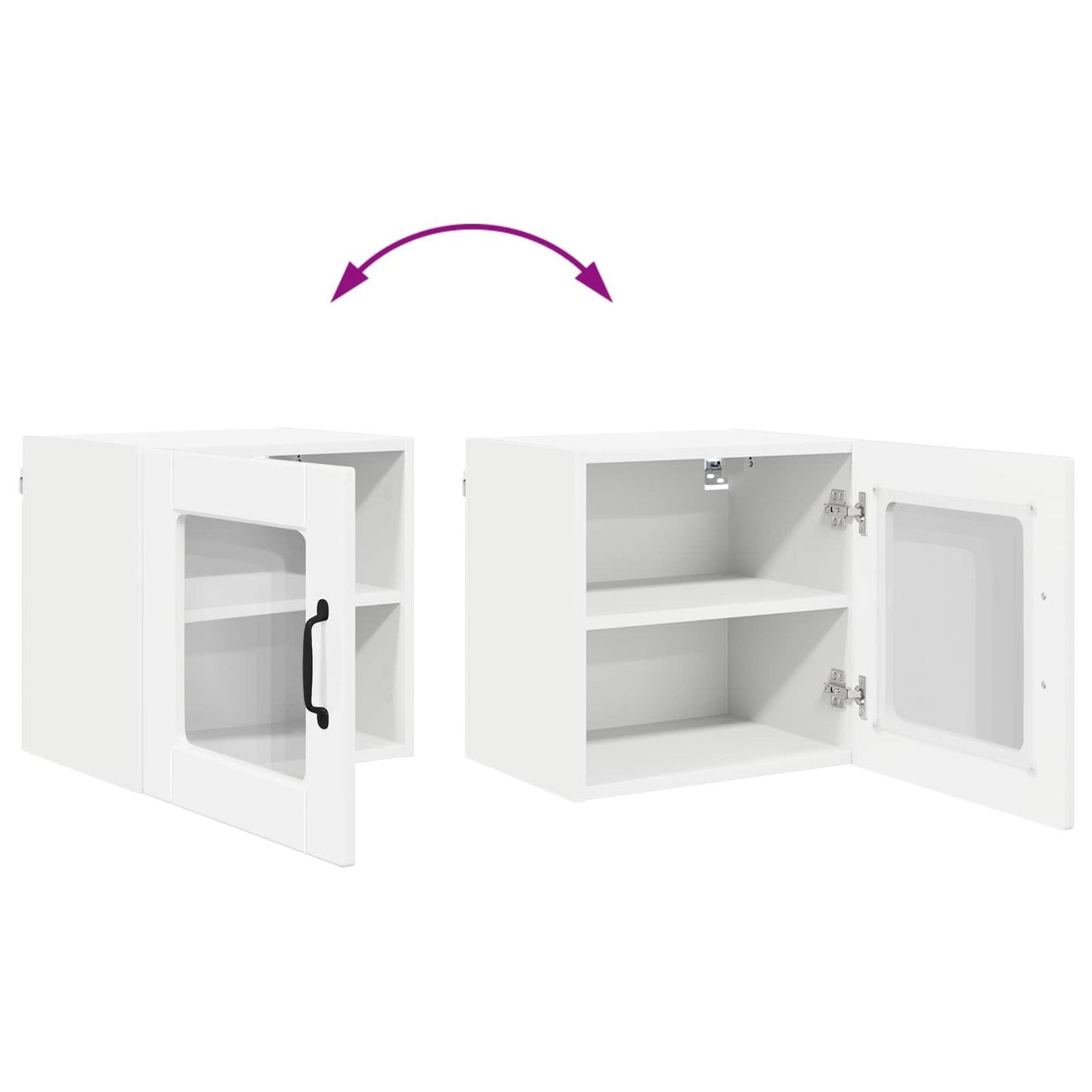 Vegghylle PORTO Høyglanset hvit 40 x 31 x 40 cm Konstruert tre