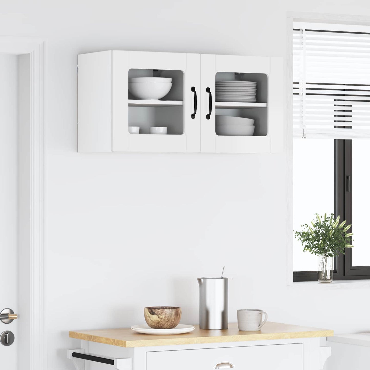 Vegghylle PORTO 2 pcs Høyglanset hvit 40 x 31 x 40 cm