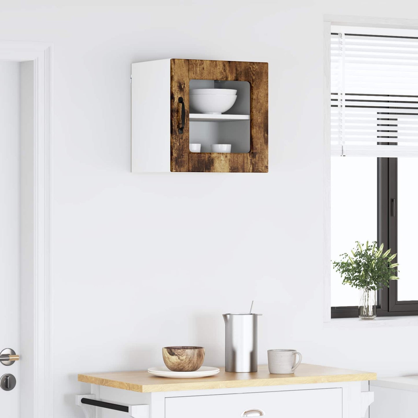 Vegghylle PORTO Røkt eik 40 x 31 x 40 cm Konstruert tre