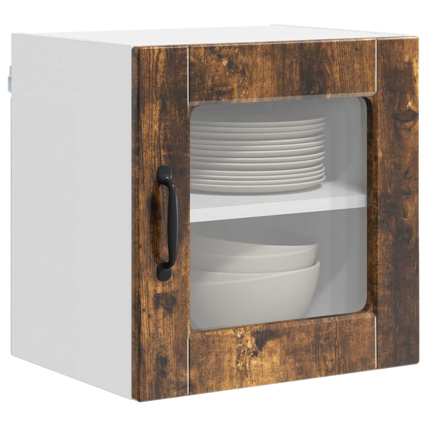 Veggglasskap PORTO 2 pcs Røkt eik 40 x 31 x 40 cm