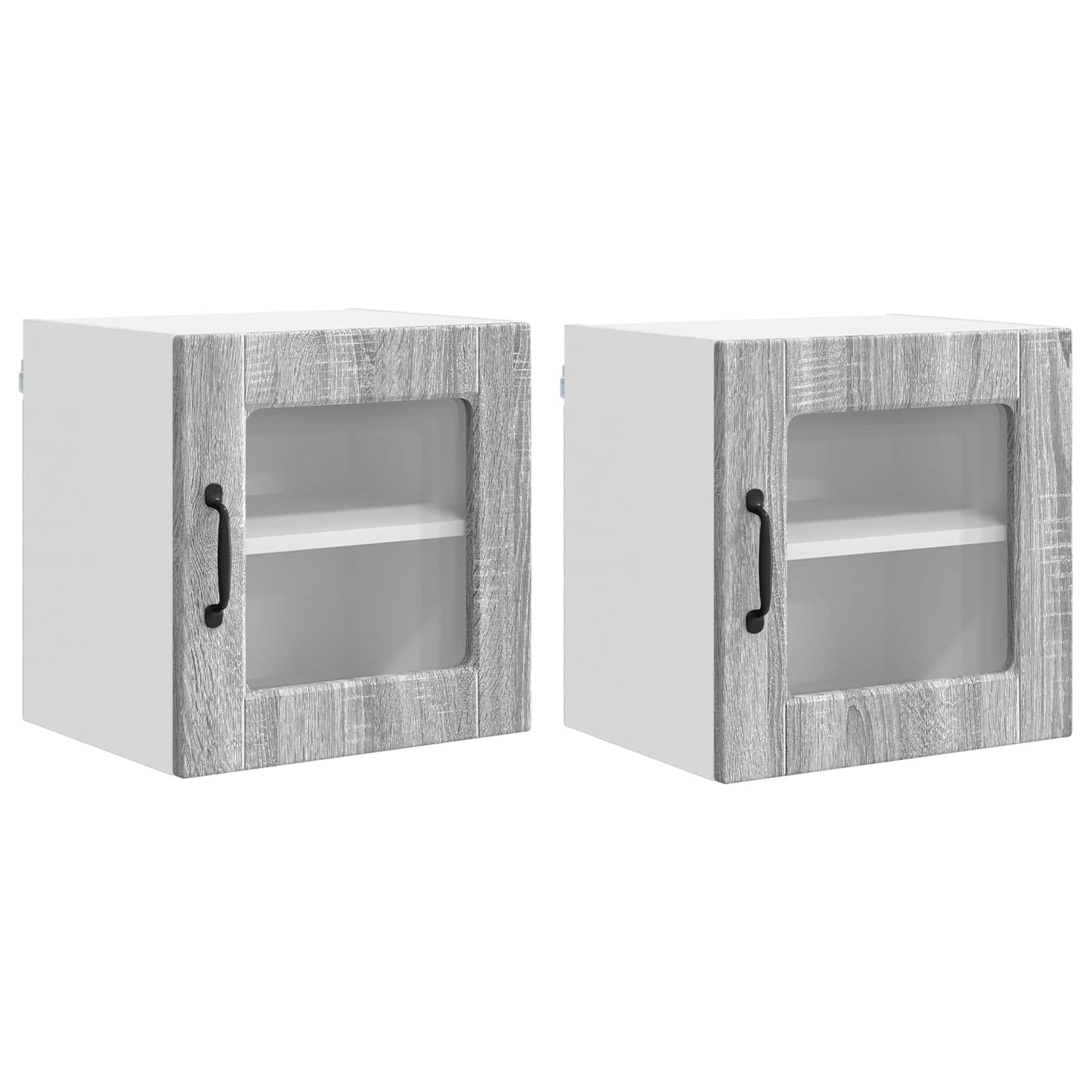 Vegghylleskap PORTO 2 pcs Grå Sonoma 40 x 31 x 40 cm