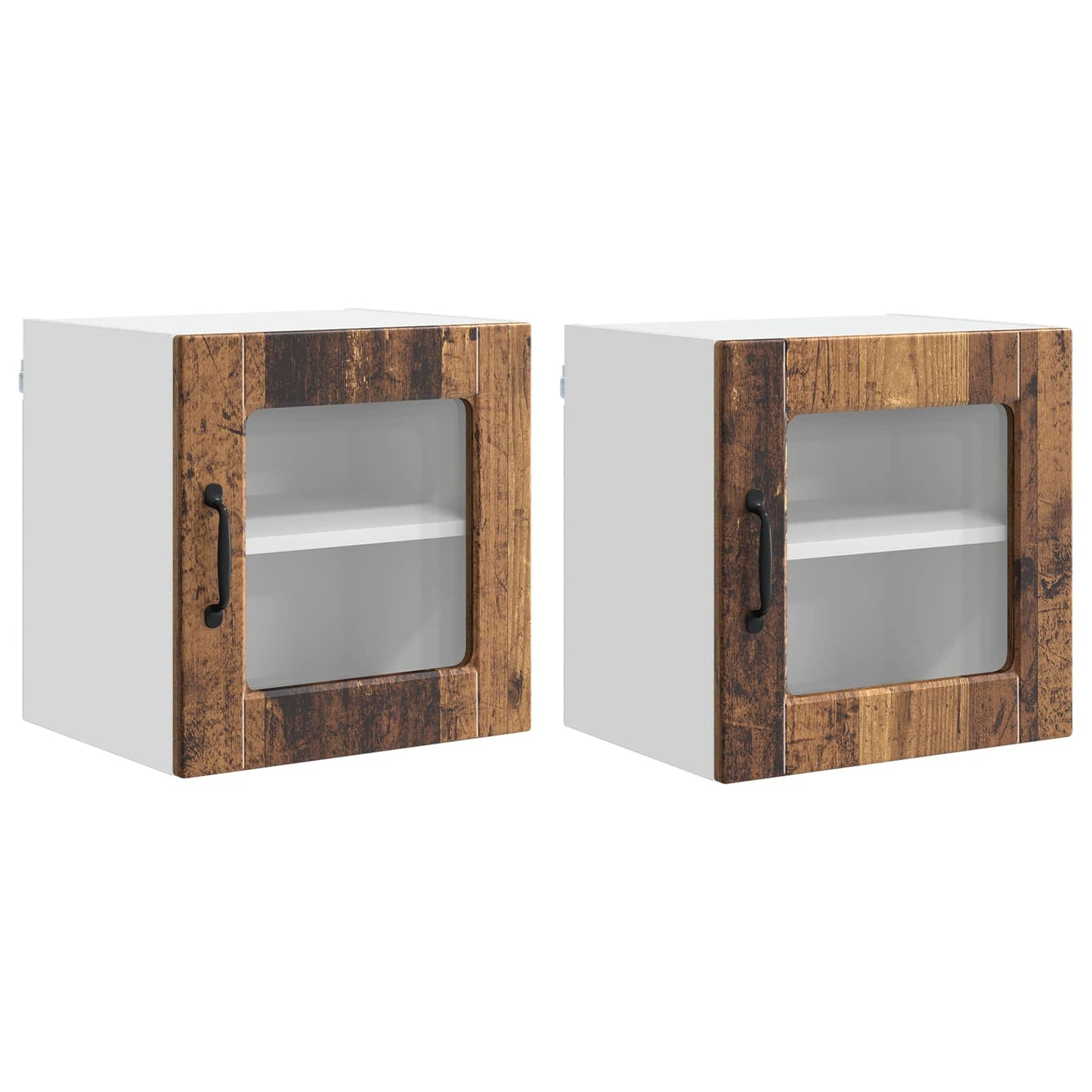 Vegghylle PORTO 2 pcs Gammelt tre 40 x 31 x 40 cm