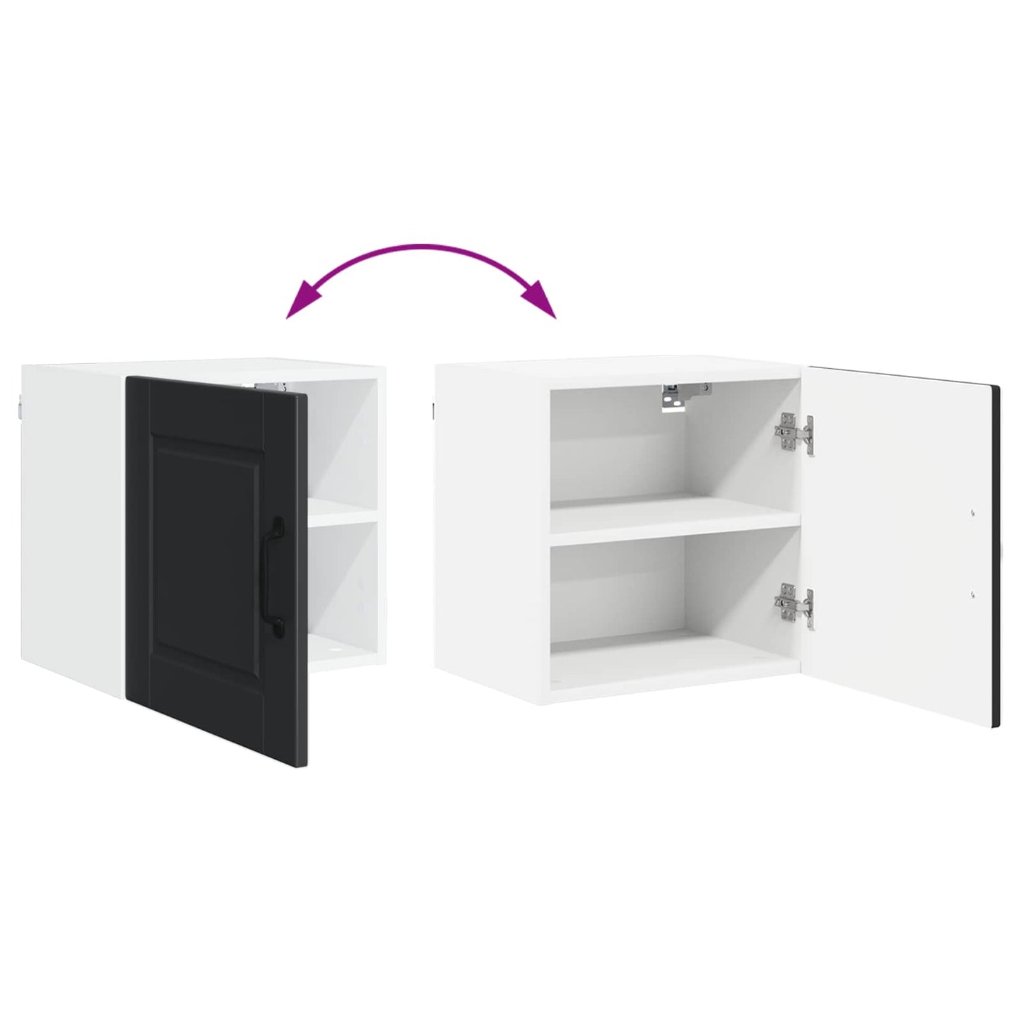 Veggskap PORTO Svart 40 x 31 x 40 cm Konstruert tre