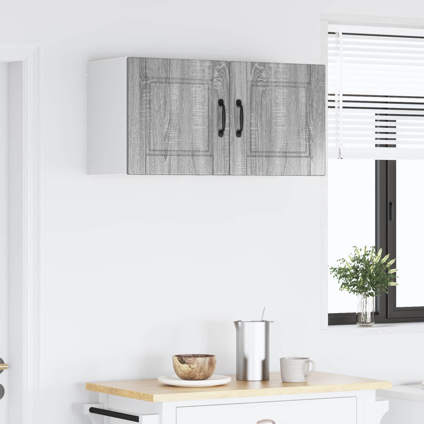 Veggskap PORTO 2 pcs Grå Sonoma 40 x 31 x 40 cm Konstruert tre
