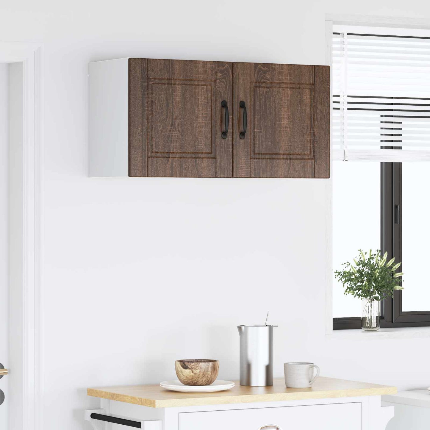 Veggskap PORTO 2 pcs Brun Eik 40 x 31 x 40 cm Konstruert tre