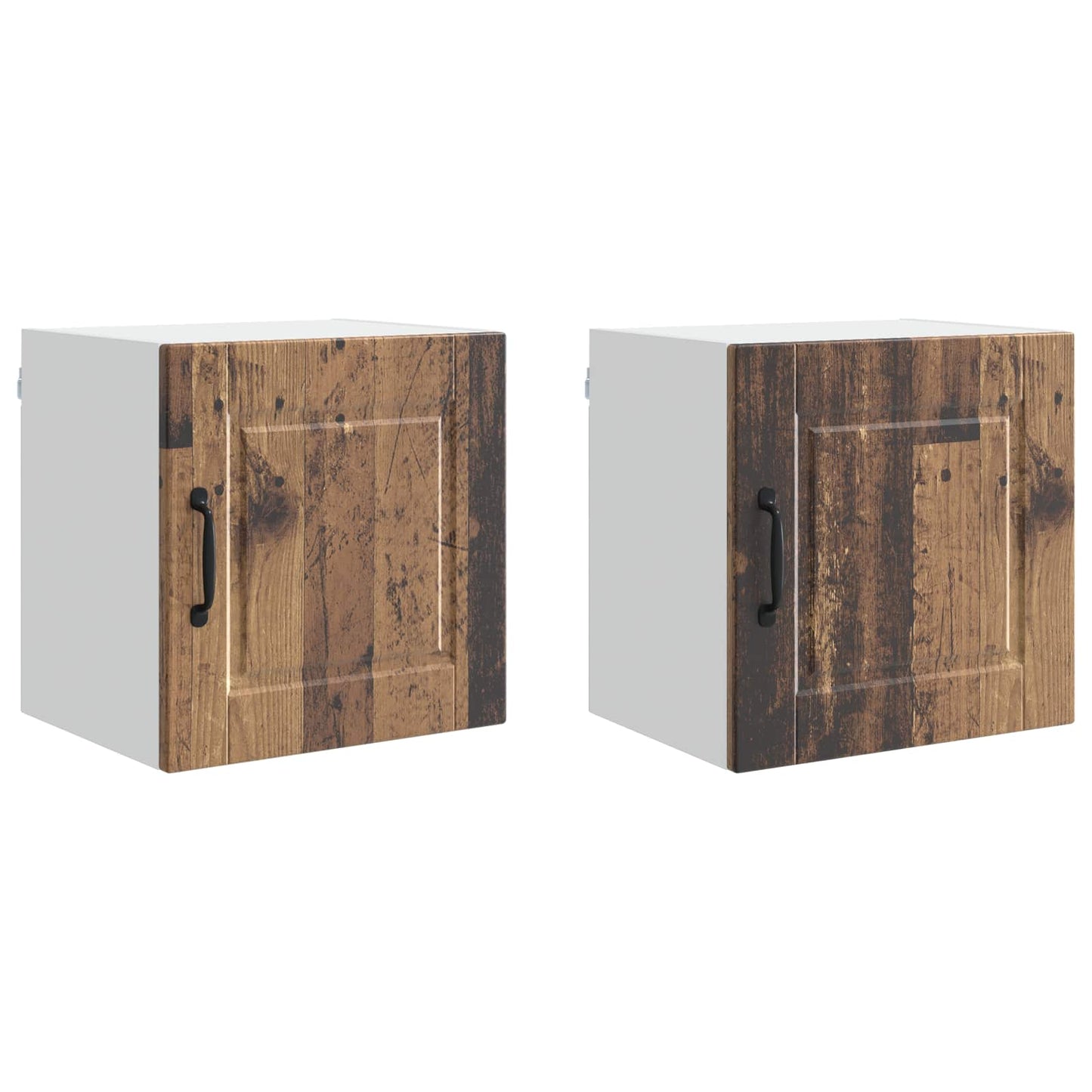 Veggskap PORTO 2 pcs Gammelt tre 40 x 31 x 40 cm Konstruert tre