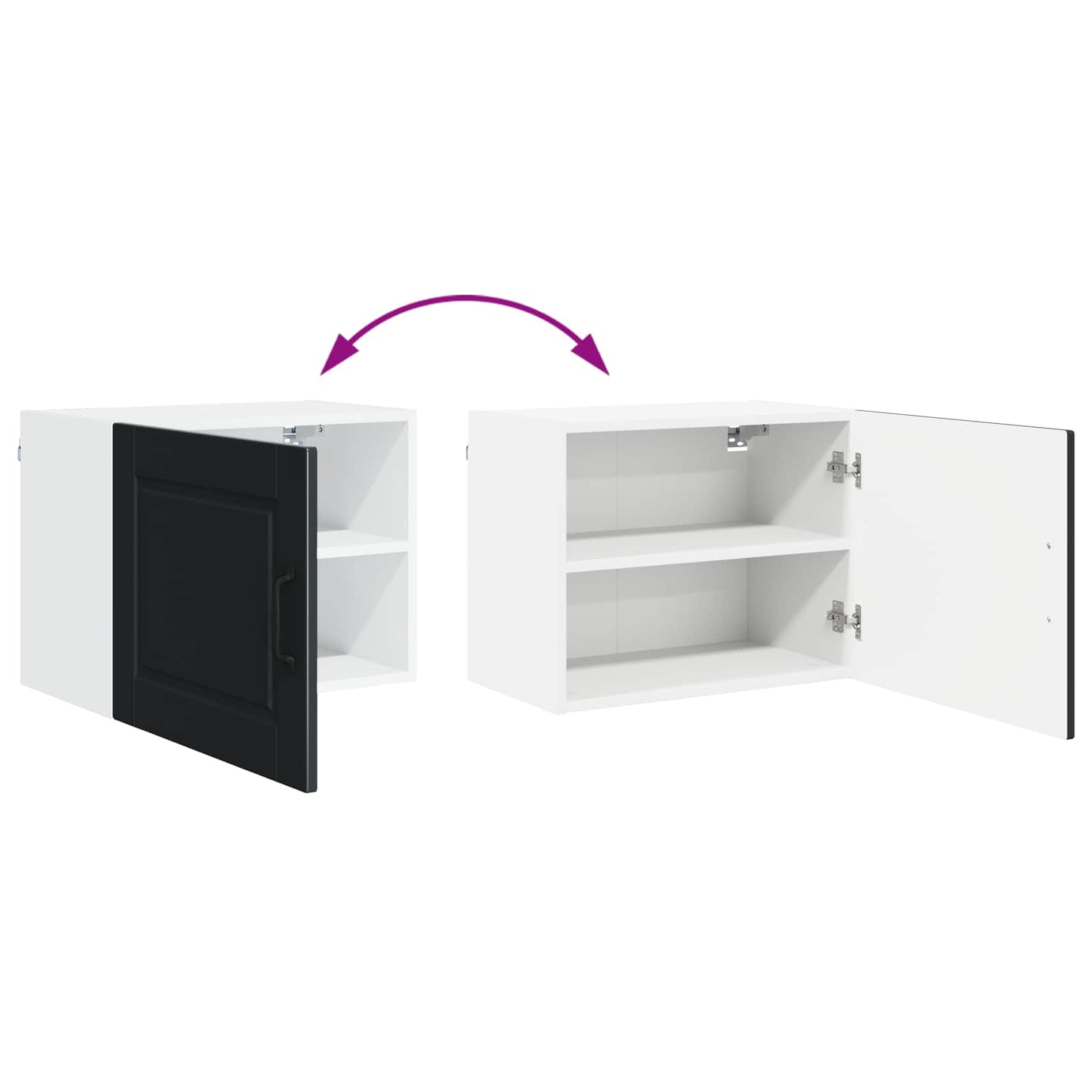 Veggskap PORTO Svart 50 x 31 x 40 cm Konstruert tre