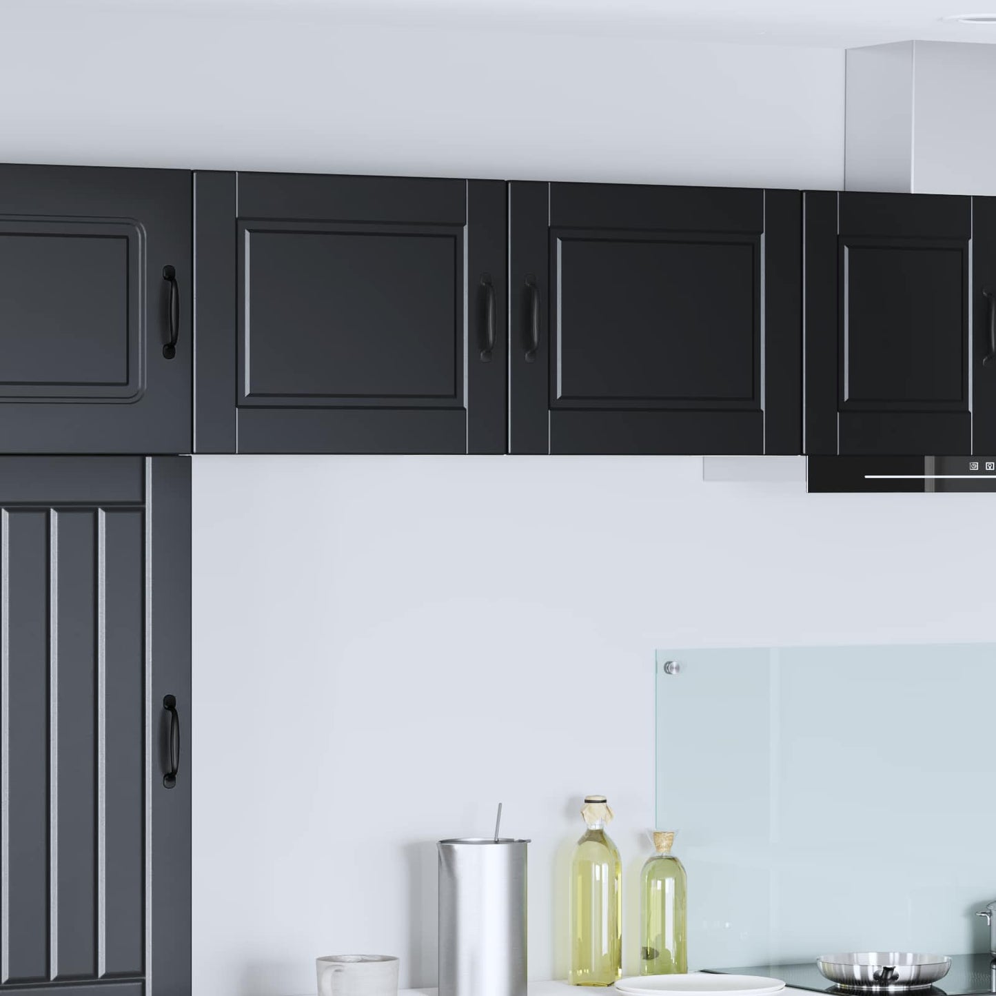Veggskap PORTO 2 pcs Svart 50 x 31 x 40 cm Konstruert tre
