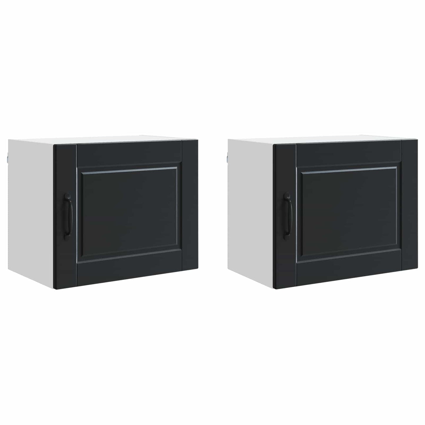 Veggskap PORTO 2 pcs Svart 50 x 31 x 40 cm Konstruert tre