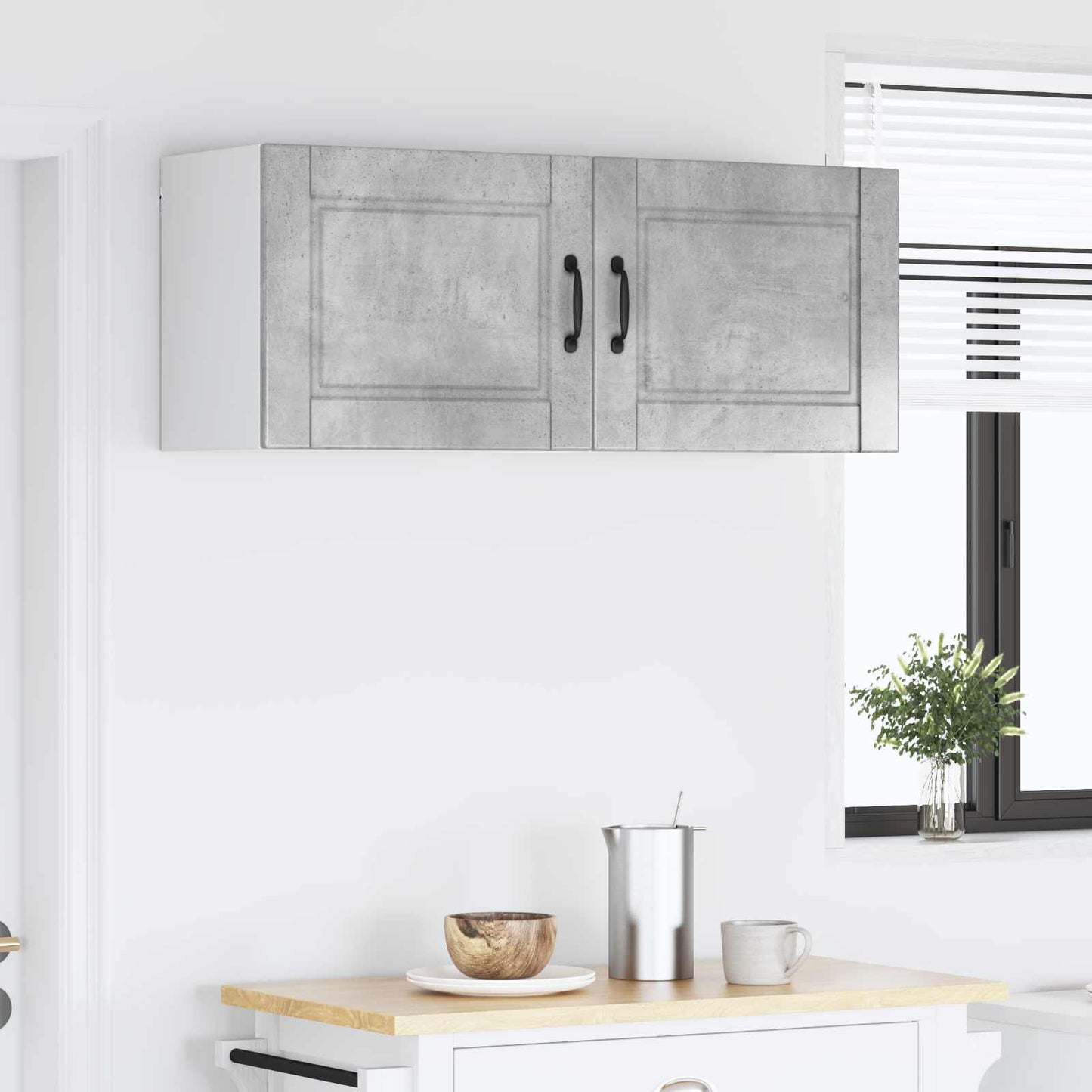 Veggskap PORTO 2 pcs Betonggrå 50 x 31 x 40 cm Konstruert tre