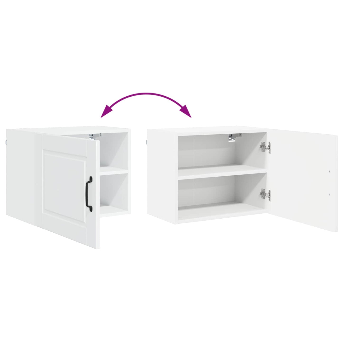 Veggskap PORTO 2 pcs Høyglanset hvit 50 x 31 x 40 cm