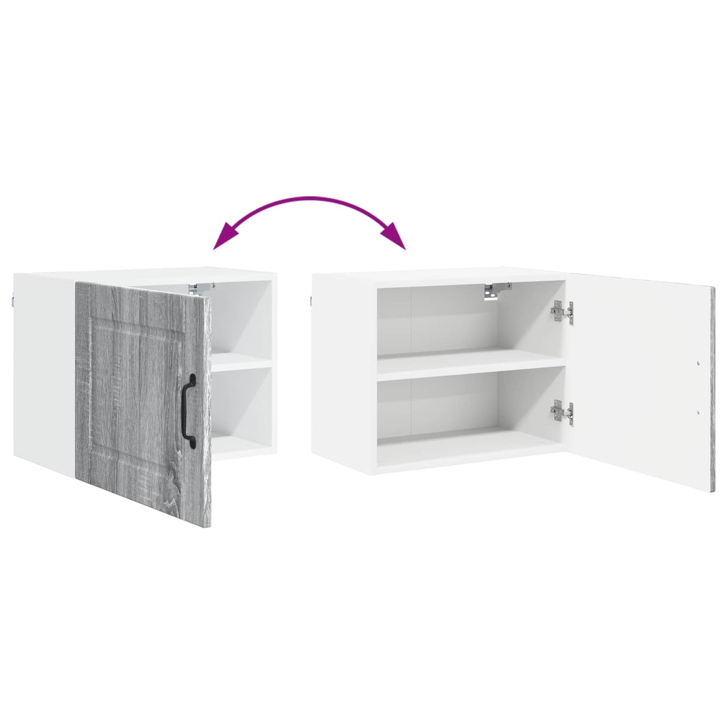 Veggskap PORTO 2 pcs Grå Sonoma 50 x 31 x 40 cm Konstruert tre