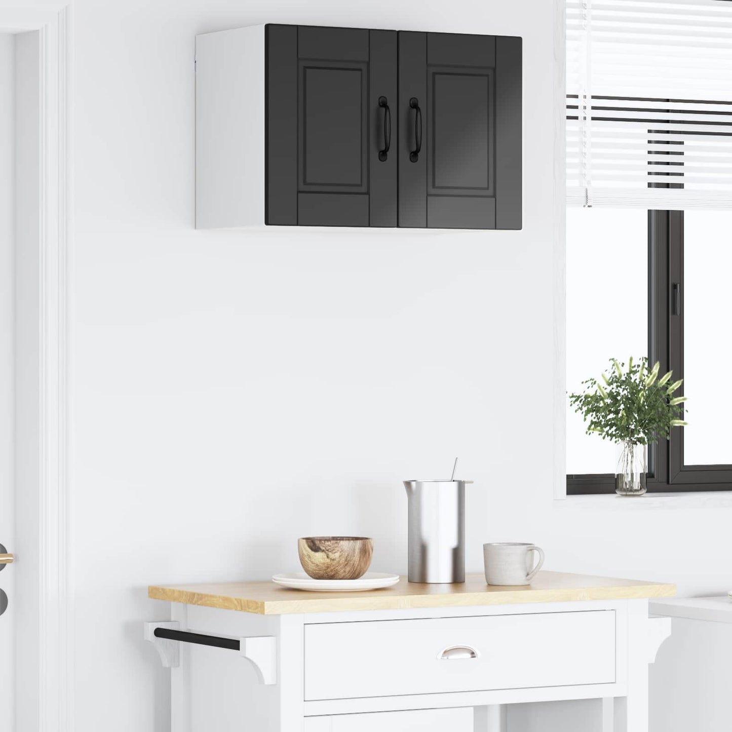 Veggskap PORTO Svart 60 x 31 x 40 cm Konstruert tre
