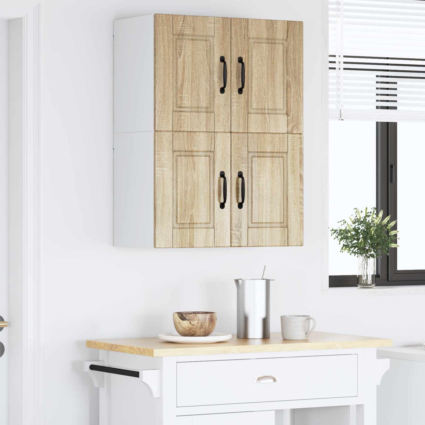 Veggskap PORTO 2 pcs Sonoma eik 60 x 31 x 40 cm Konstruert tre