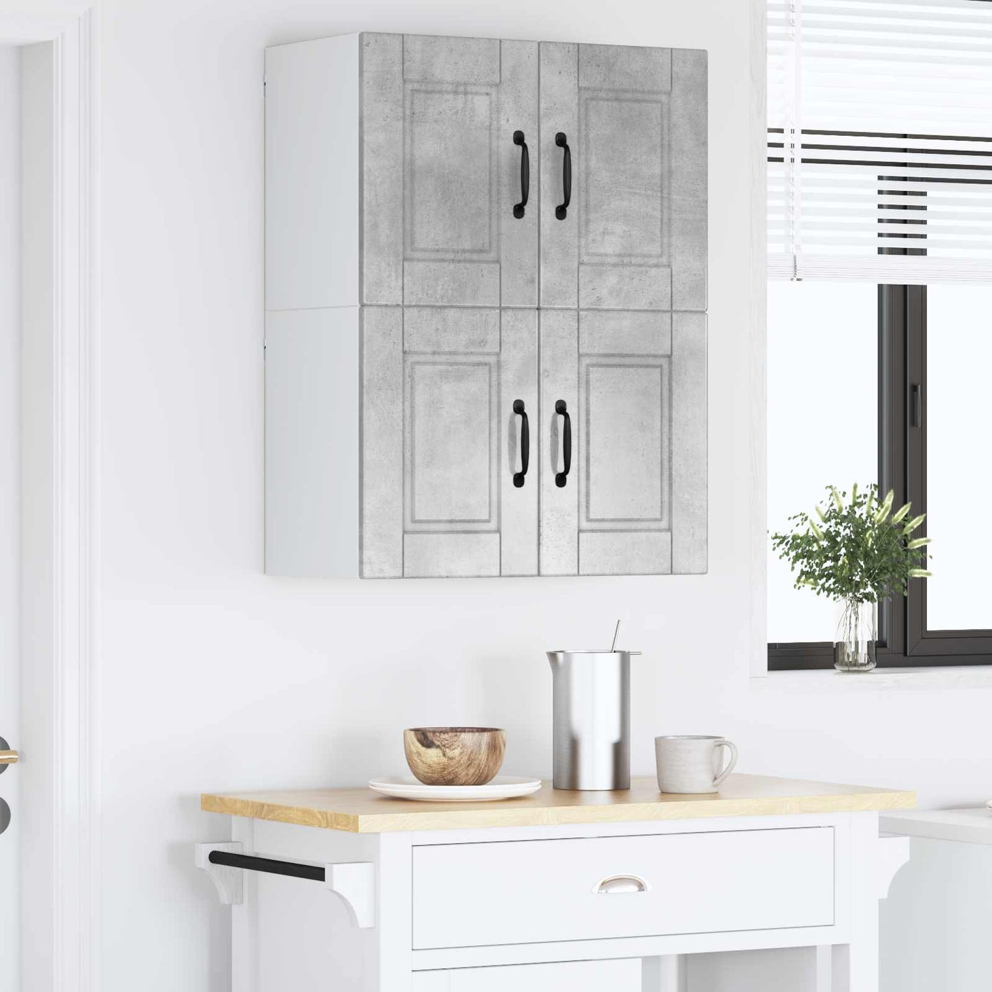 Veggskap 2 pcs Betonggrå 60 x 31 x 40 cm Konstruert tre