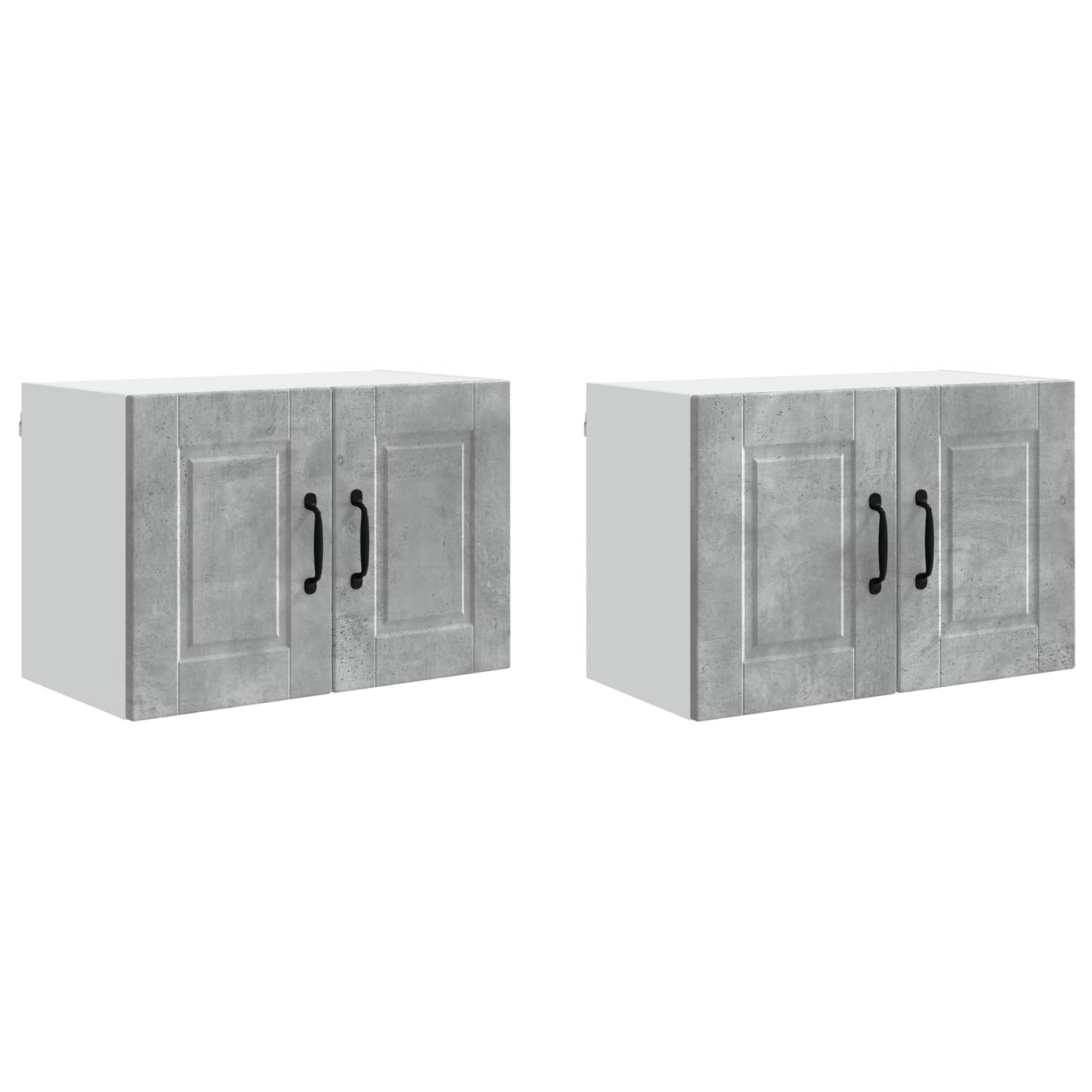 Veggskap 2 pcs Betonggrå 60 x 31 x 40 cm Konstruert tre