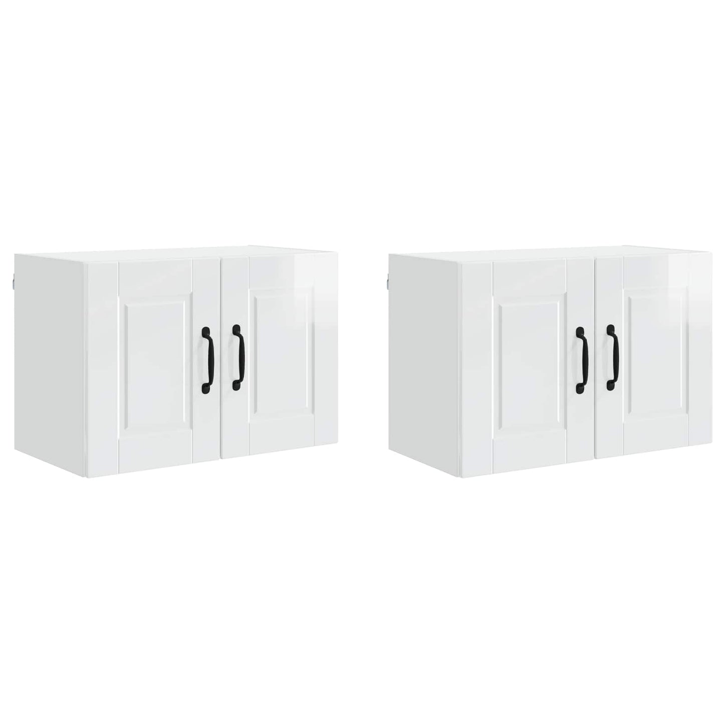 Veggskap PORTO 2 pcs Høyglanset hvit 60 x 31 x 40 cm