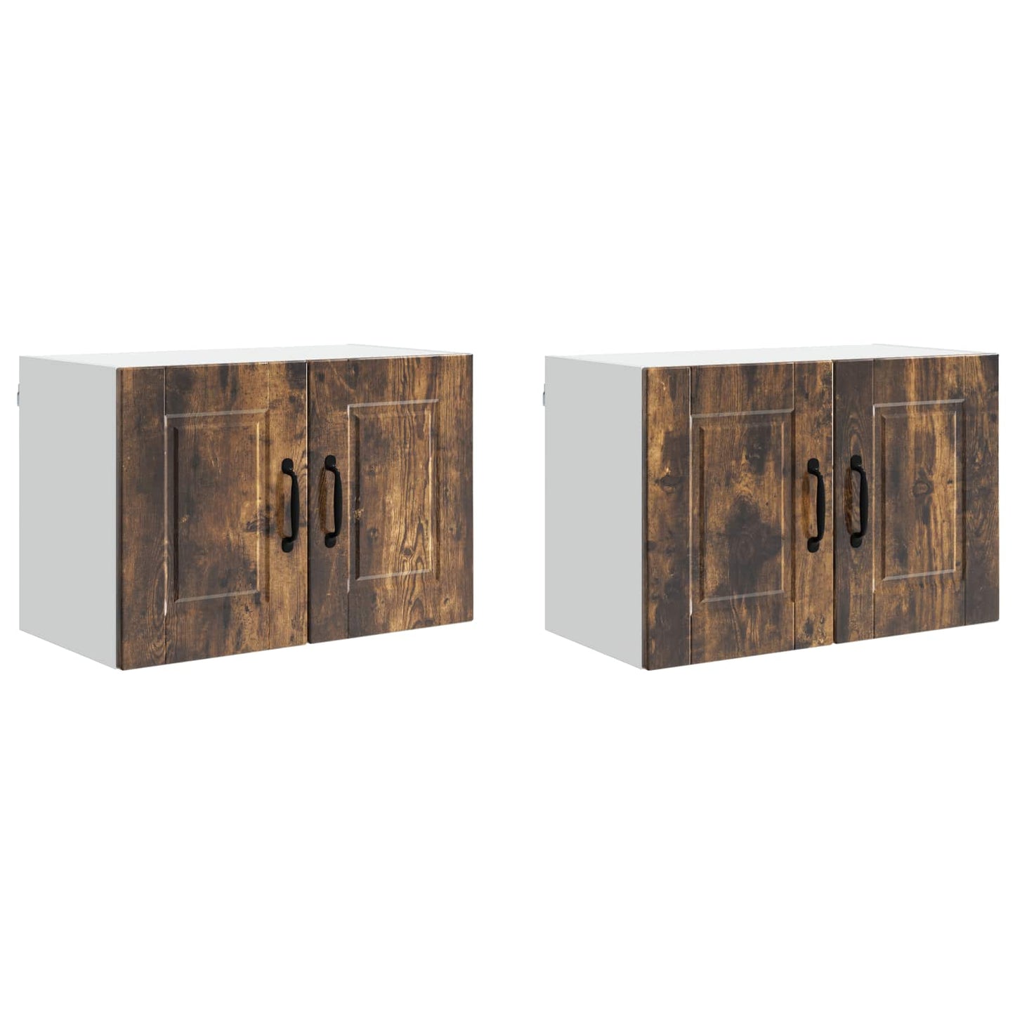 Veggskap PORTO 2 pcs Røkt eik 60 x 31 x 40 cm Konstruert tre