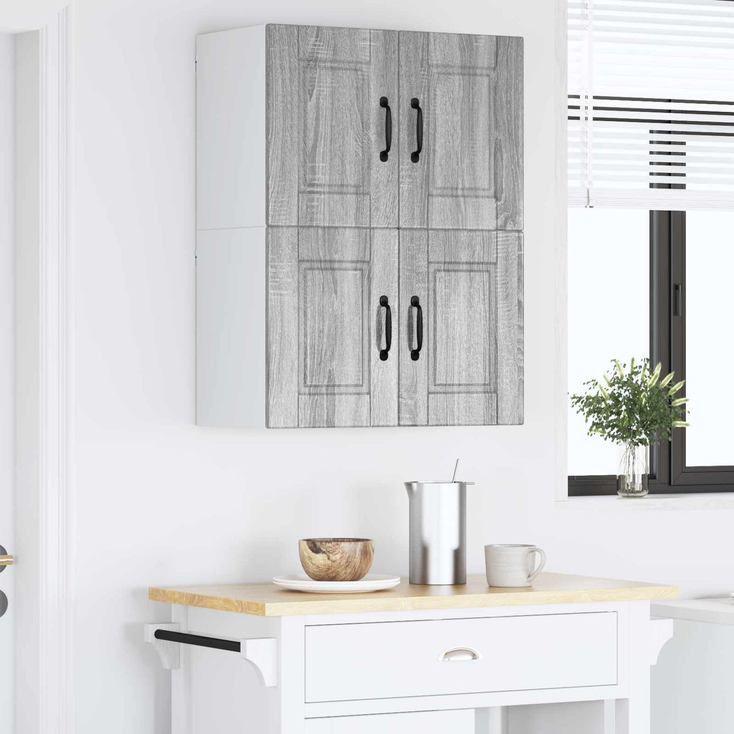 Veggskap PORTO 2 pcs Grå Sonoma 60 x 31 x 40 cm Konstruert tre