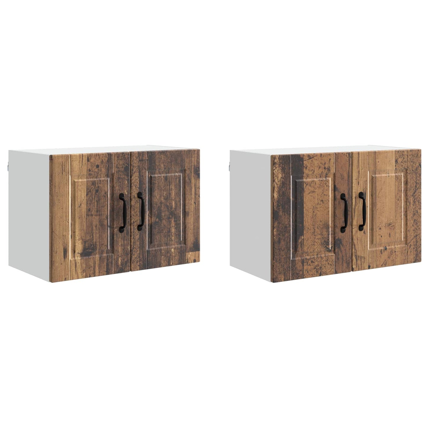 Veggskap PORTO 2 pcs Gammelt tre 60 x 31 x 40 cm Konstruert tre