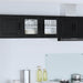 Vegghylle med glass PORTO Svart 80 x 31 x 40 cm Konstruert tre