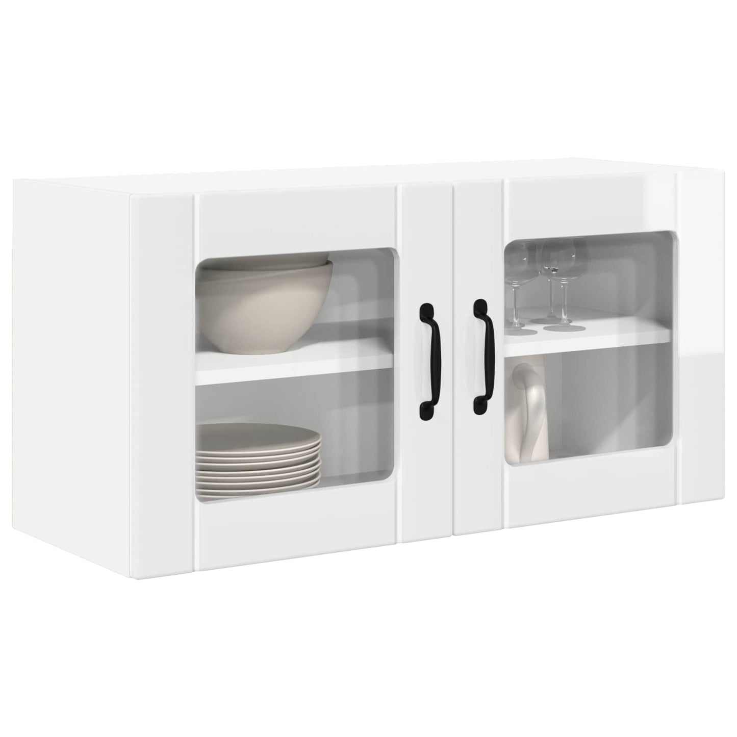 Vegghylle PORTO Høyglanset hvit 80 x 31 x 40 cm Konstruert tre