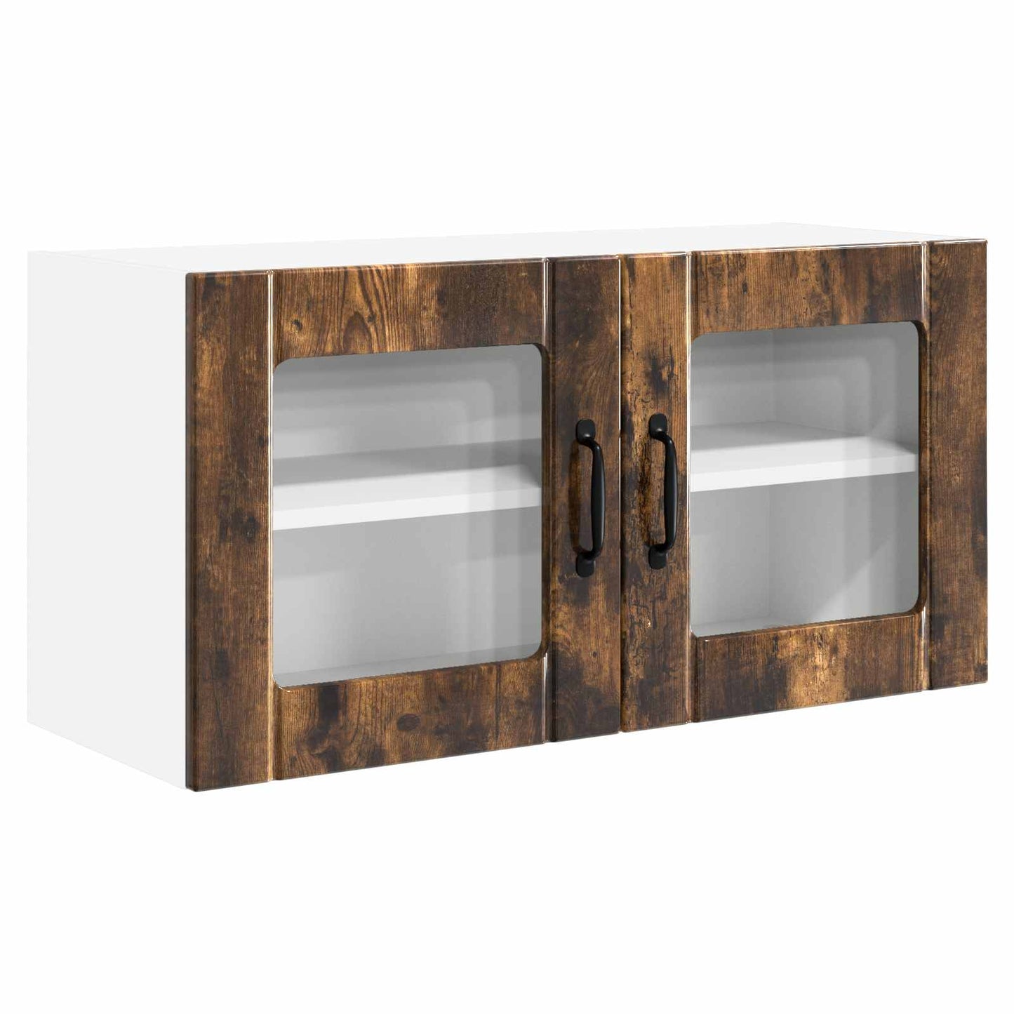 Vegghylle PORTO Røkt eik 80 x 31 x 40 cm Konstruert tre