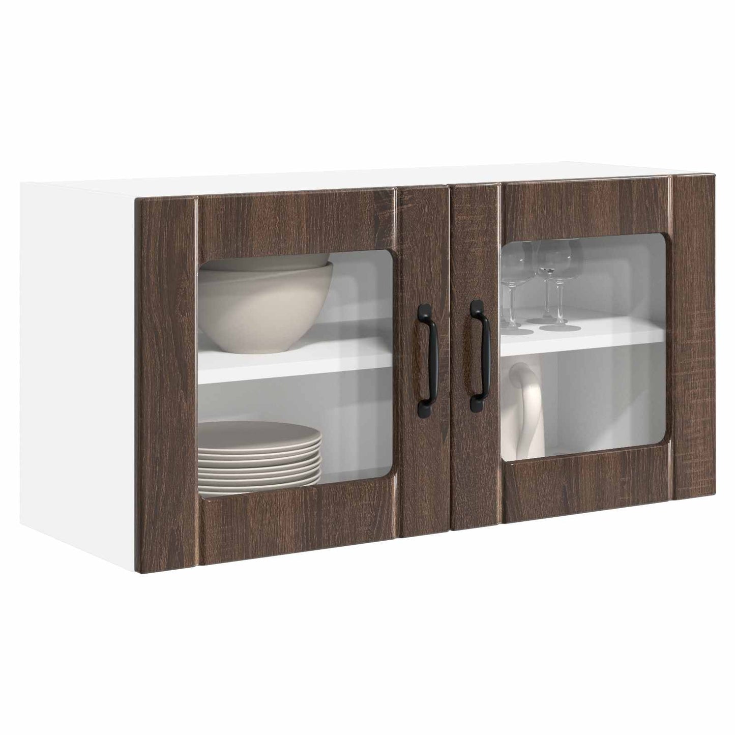 Vegghylle PORTO Brun Eik 80 x 31 x 40 cm Konstruert tre