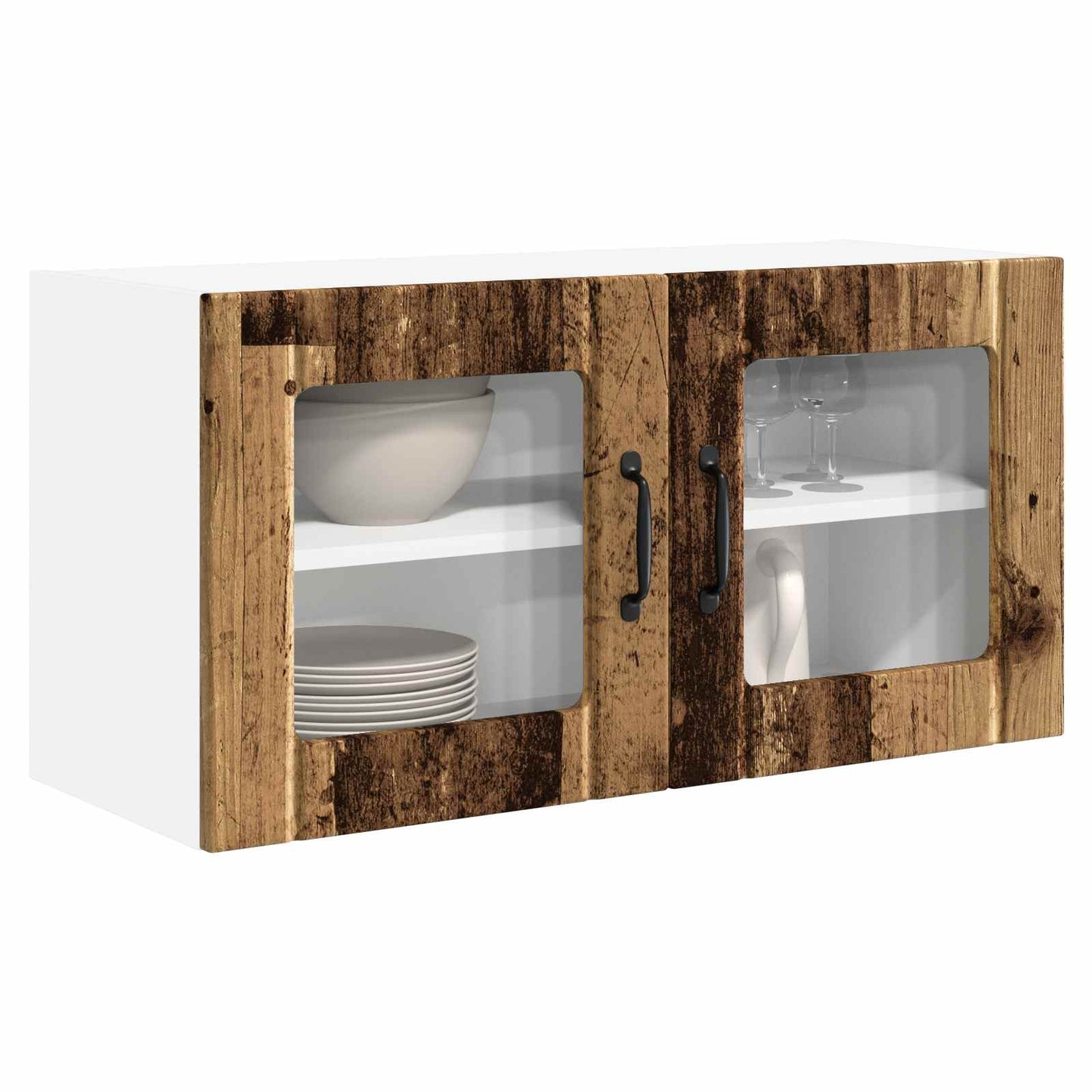 Vegghylle PORTO Gammelt tre 80 x 31 x 40 cm Konstruert tre