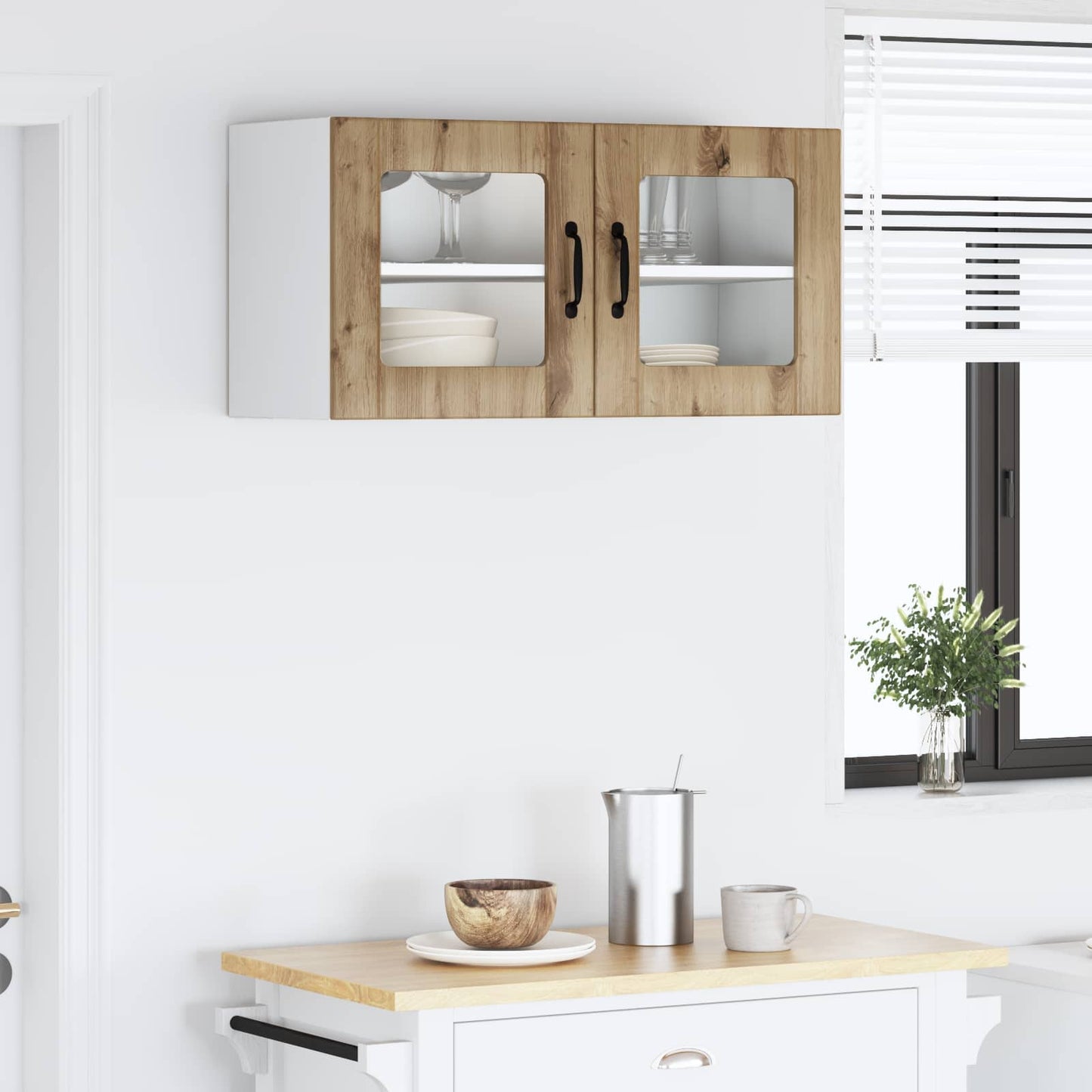 Vegghylle PORTO Artisan Eik 80 x 31 x 40 cm Konstruert tre