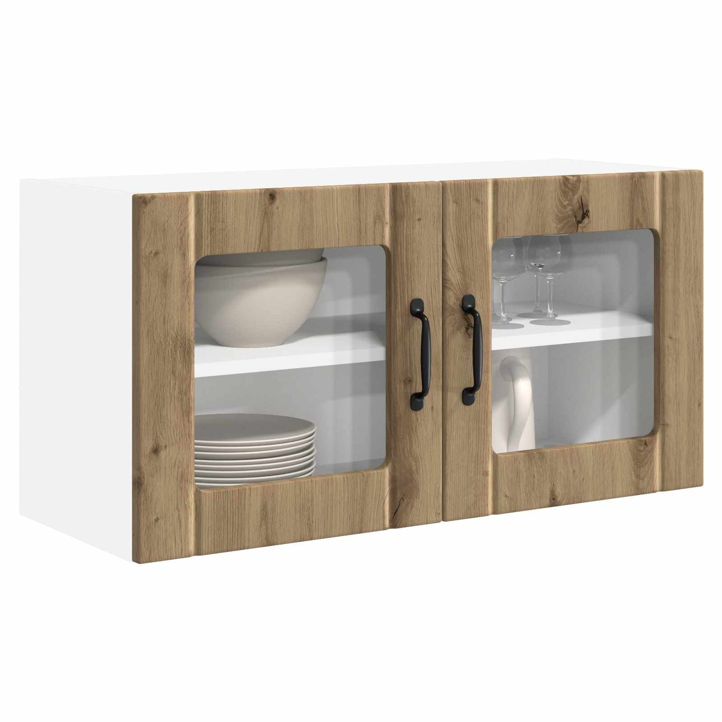 Vegghylle PORTO Artisan Eik 80 x 31 x 40 cm Konstruert tre
