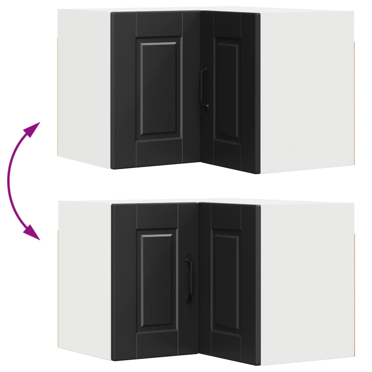 Vegghjørneskap PORTO Svart 57 x 57 x 40 cm Konstruert tre