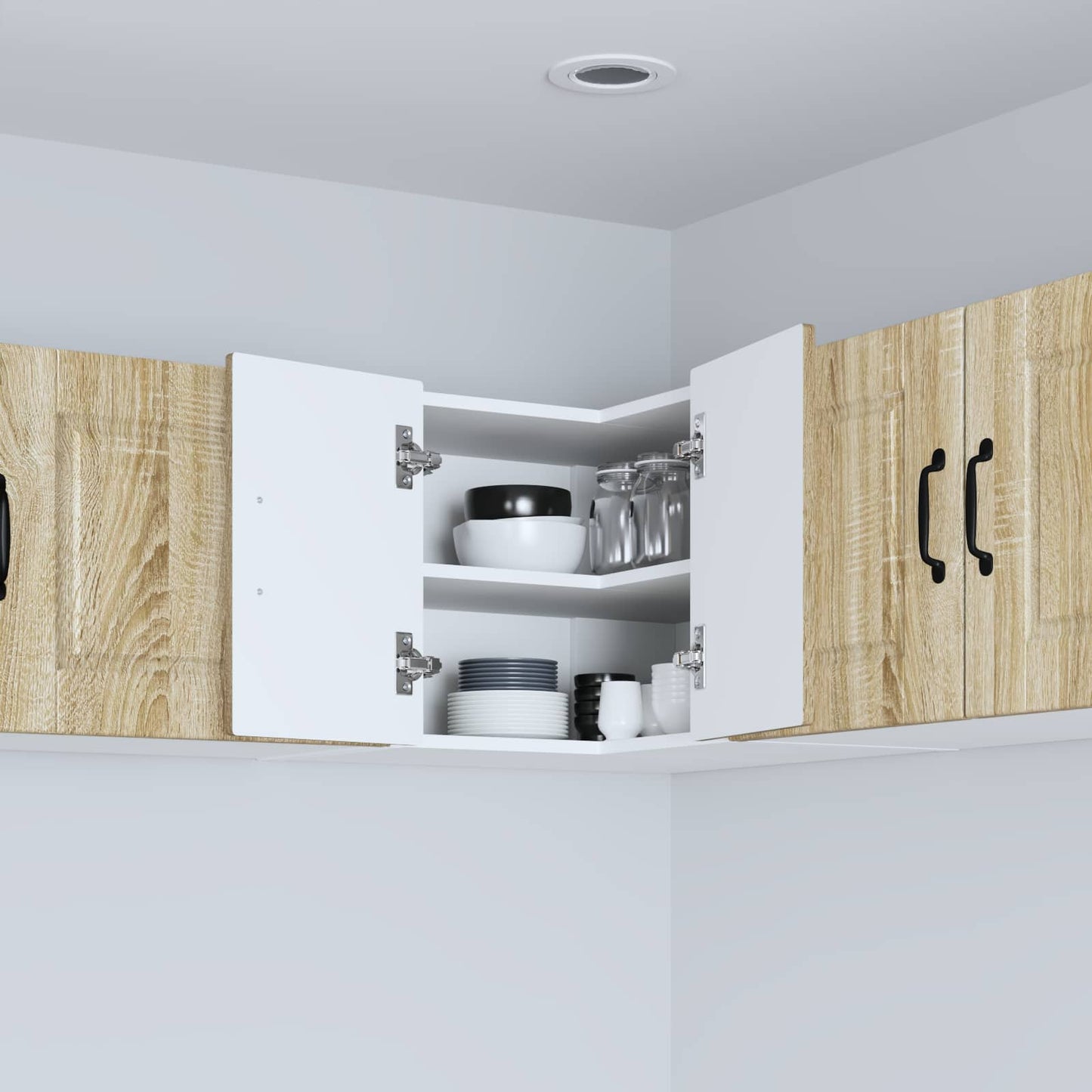 Vegghjørneskap PORTO Sonoma eik 57 x 57 x 40 cm Konstruert tre