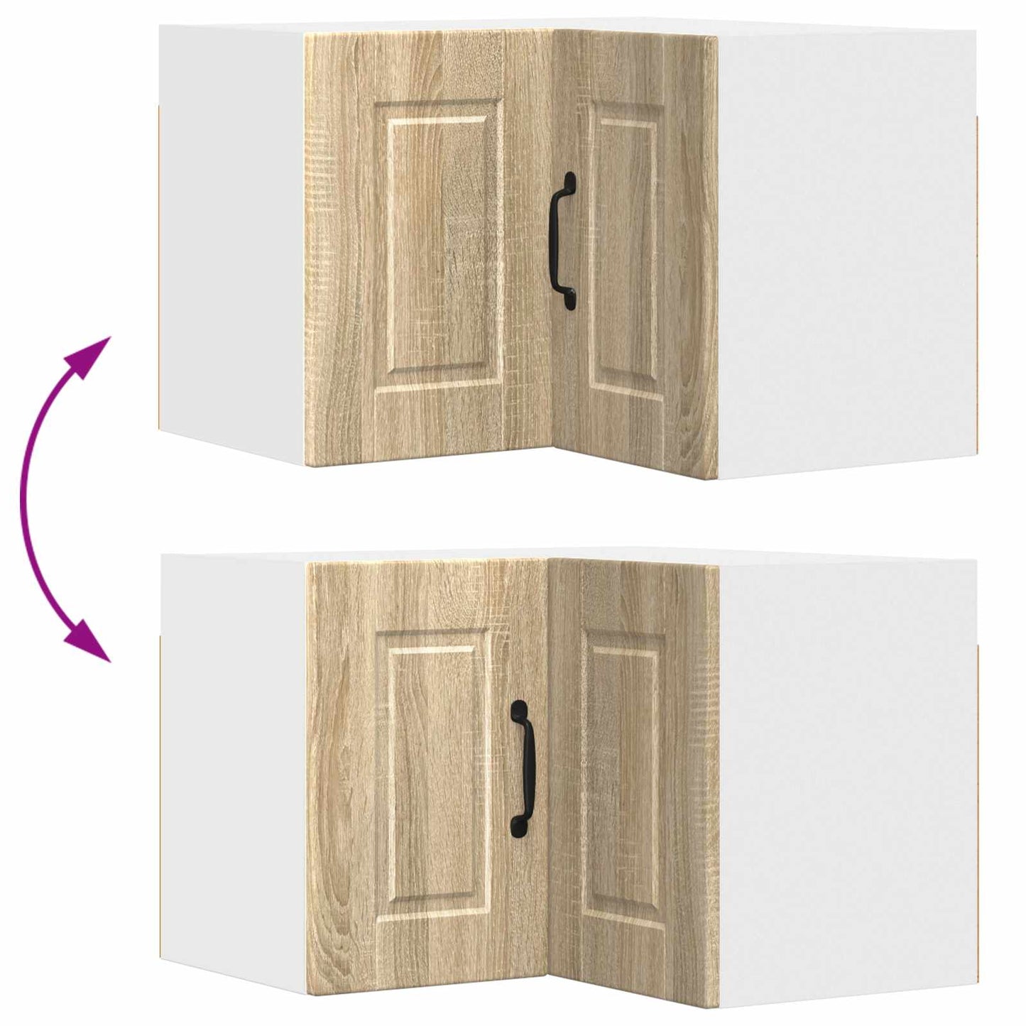 Vegghjørneskap PORTO Sonoma eik 57 x 57 x 40 cm Konstruert tre
