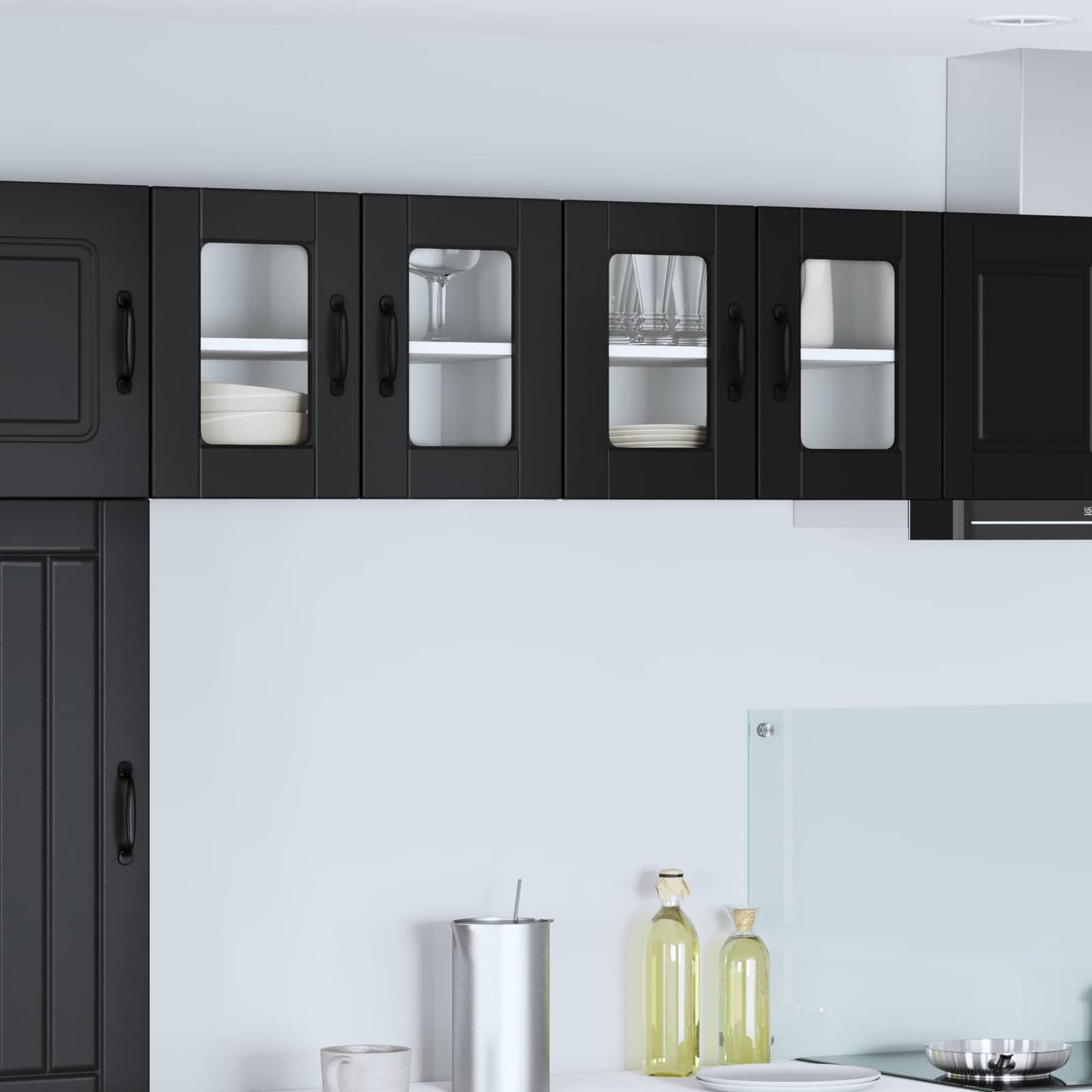 Vegghylle PORTO Svart 60 x 31 x 40 cm Konstruert tre