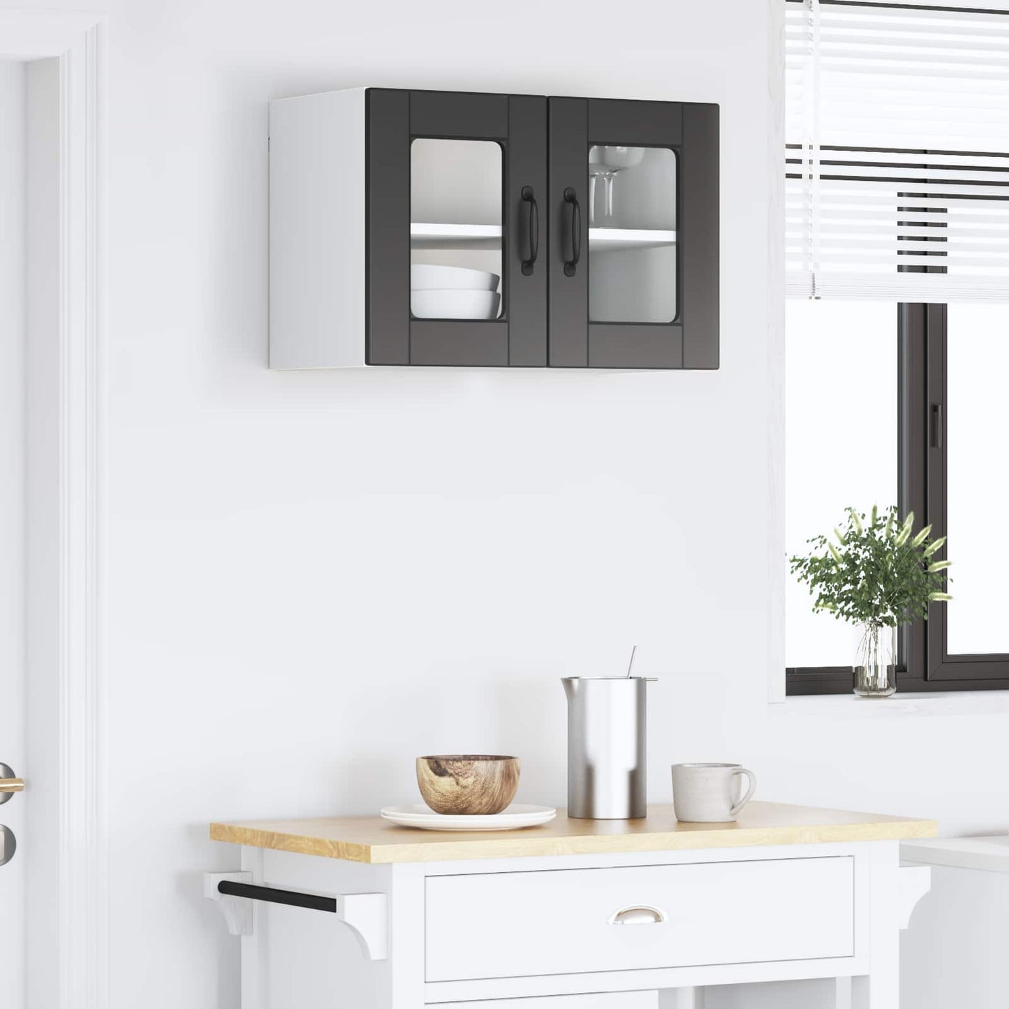 Vegghylle PORTO Svart 60 x 31 x 40 cm Konstruert tre