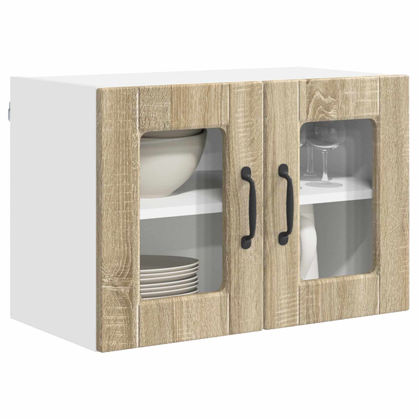 Vegghylle PORTO 2 pcs Sonoma eik 60 x 31 x 40 cm Konstruert tre