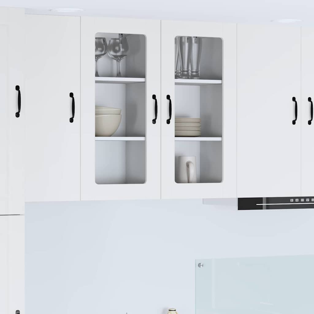 Vegghylle PORTO 2 pcs Hvit 40 x 31 x 80 cm Konstruert tre