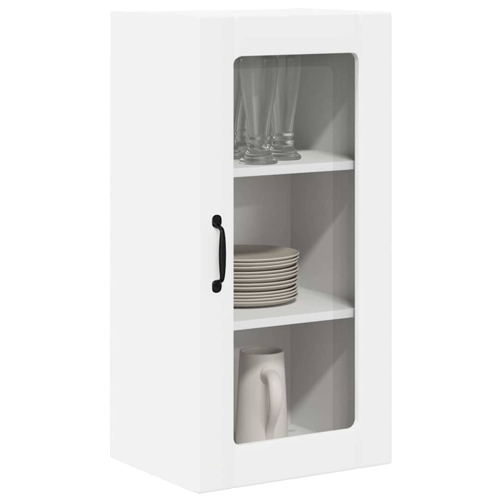Vegghylle PORTO 2 pcs Hvit 40 x 31 x 80 cm Konstruert tre