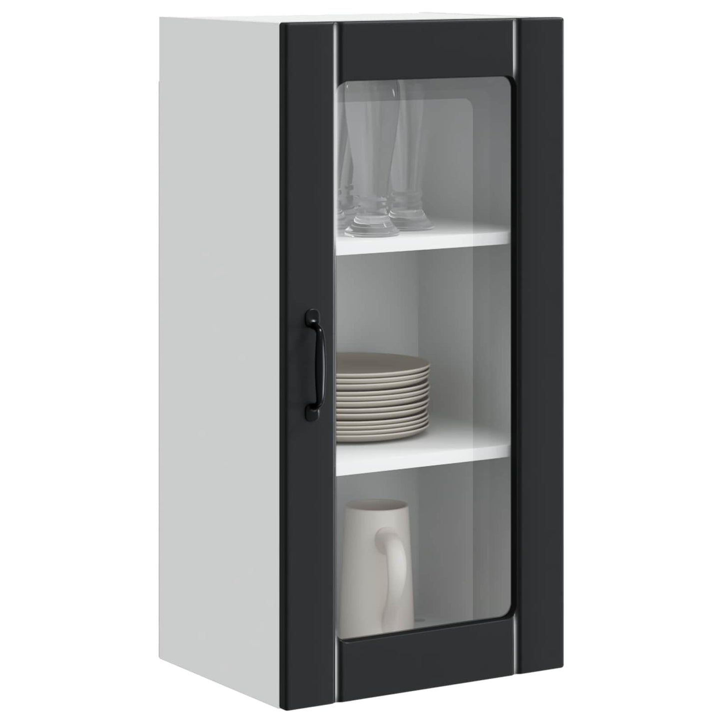 Vegghylle PORTO Svart 40 x 31 x 80 cm Konstruert tre