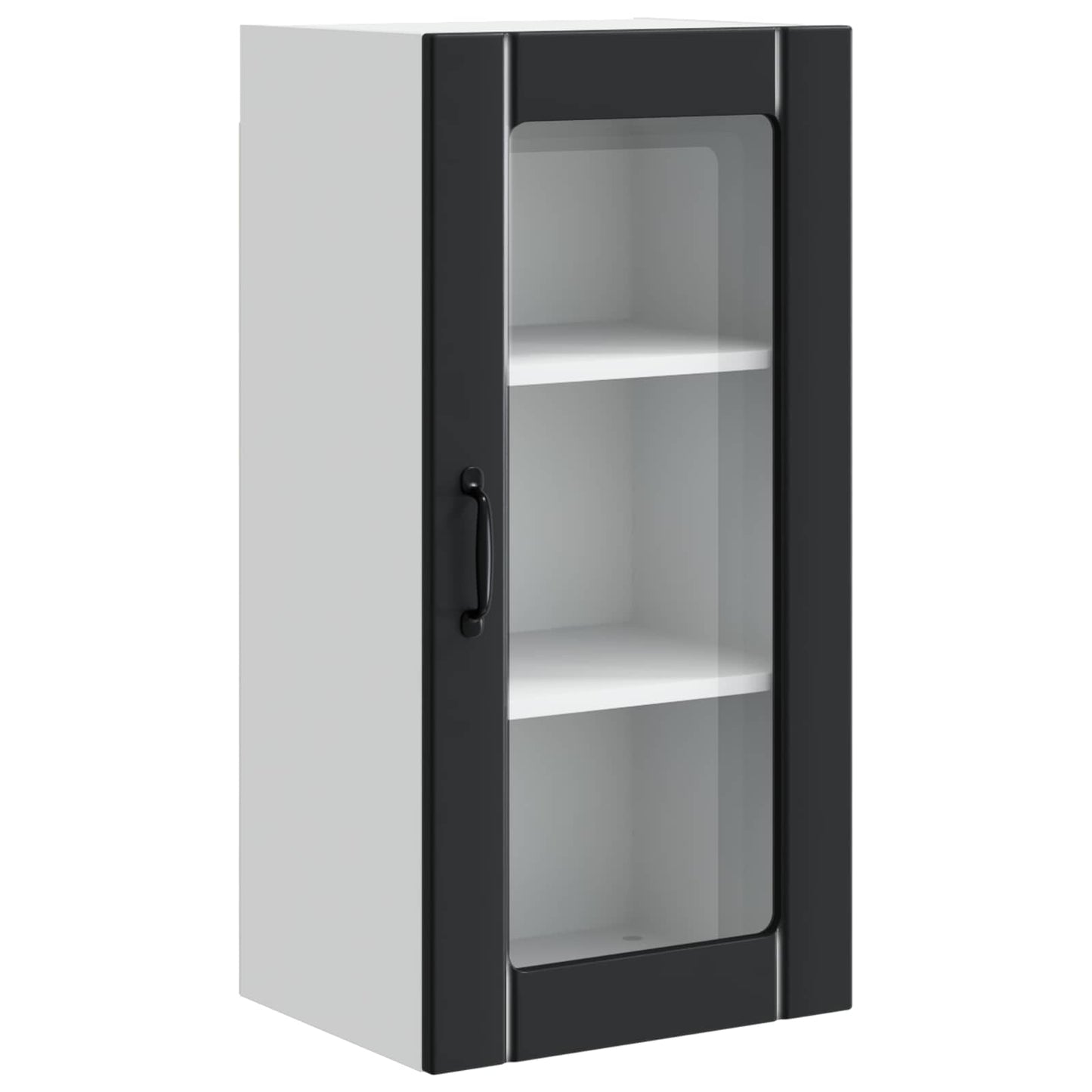 Vegghylleskap PORTO 2 pcs Svart 40 x 31 x 80 cm Konstruert tre