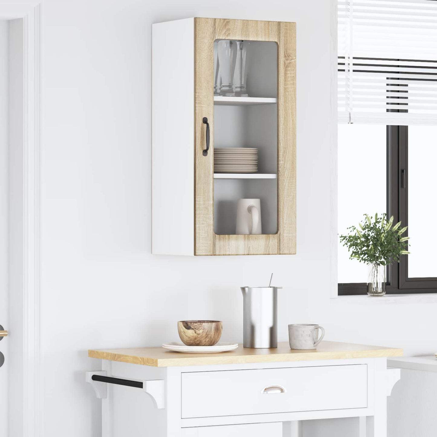 Vegghylle PORTO Sonoma eik 40 x 31 x 80 cm Konstruert tre