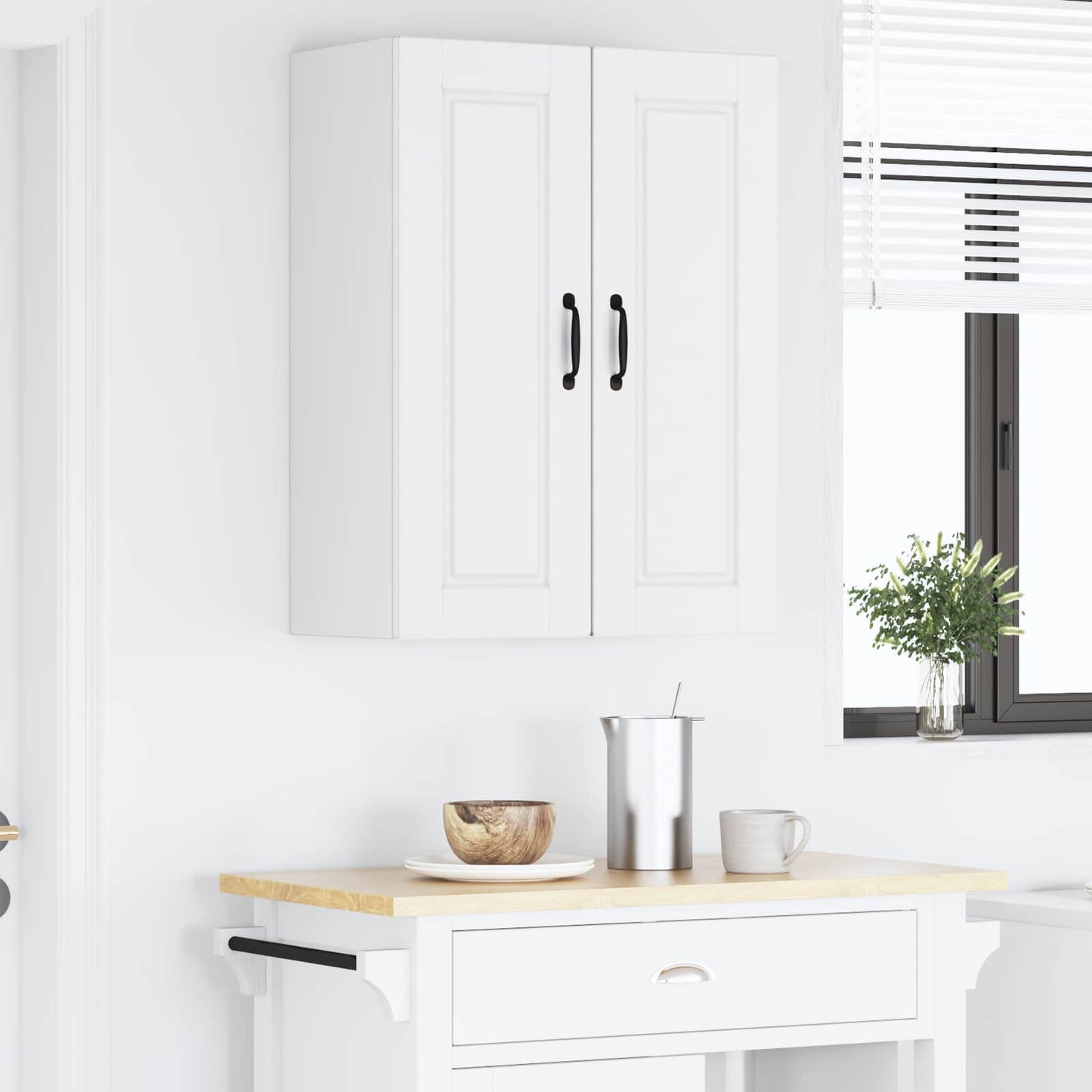 Veggskap PORTO 2 pcs Hvit 30 x 31 x 80 cm Konstruert tre