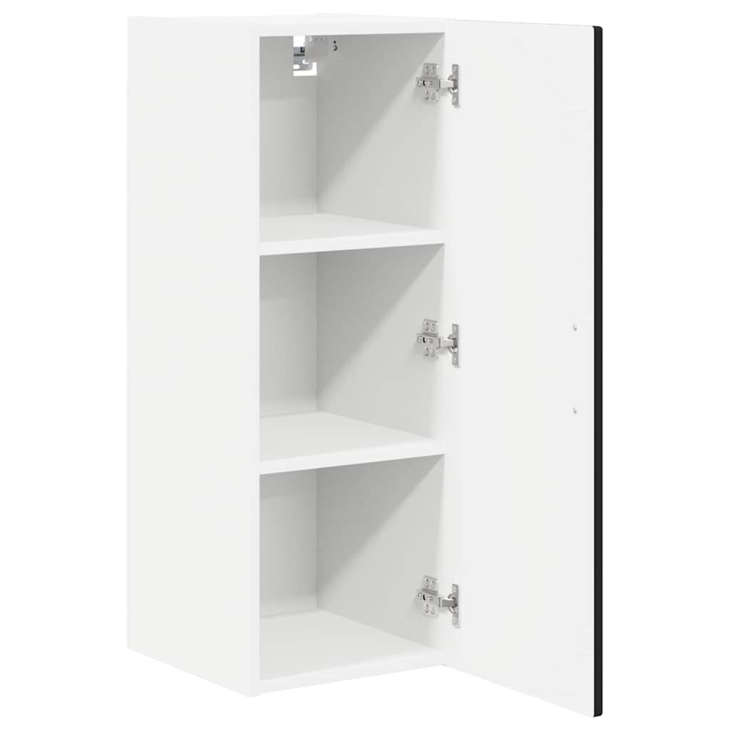 Veggskap PORTO 2 pcs Svart 30 x 31 x 80 cm Konstruert tre
