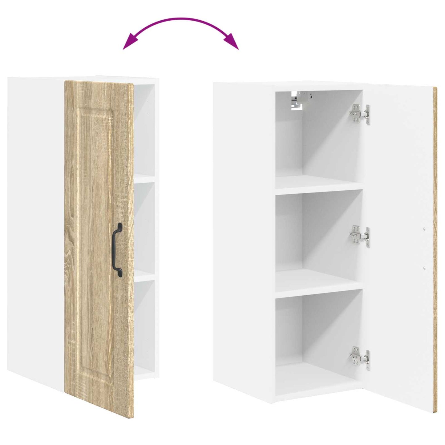 Veggskap PORTO Sonoma eik 30 x 31 x 80 cm Konstruert tre
