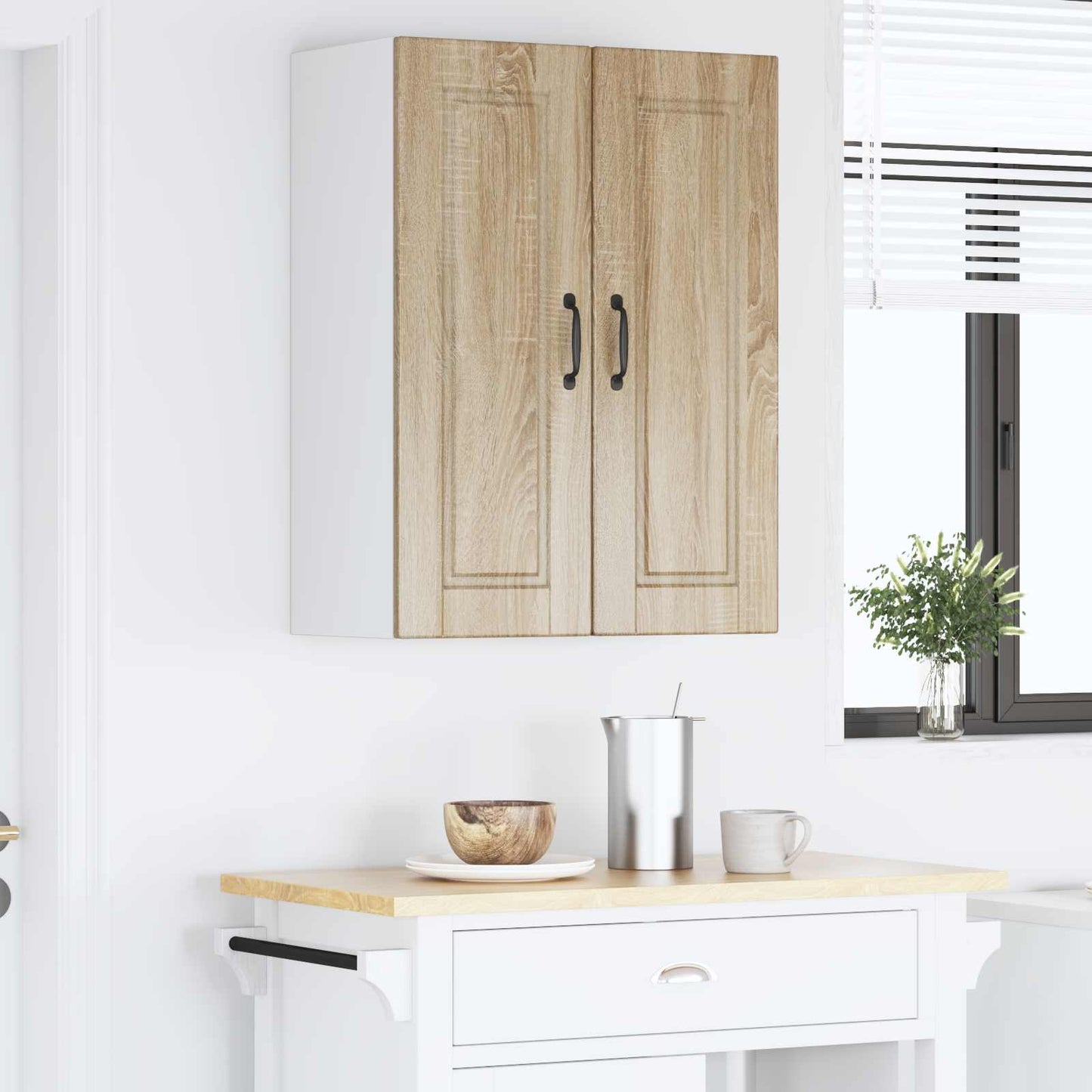 Veggskap PORTO 2 pcs Sonoma eik 30 x 31 x 80 cm Konstruert tre