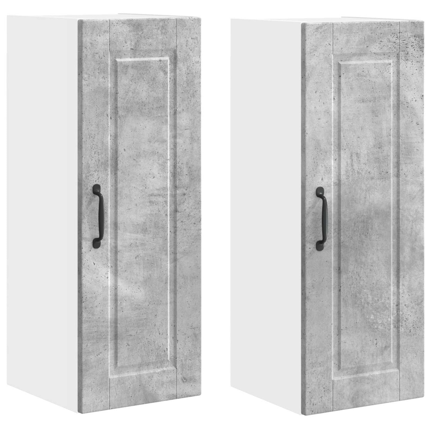 Veggskap PORTO 2 pcs Betonggrå 30 x 31 x 80 cm Konstruert tre