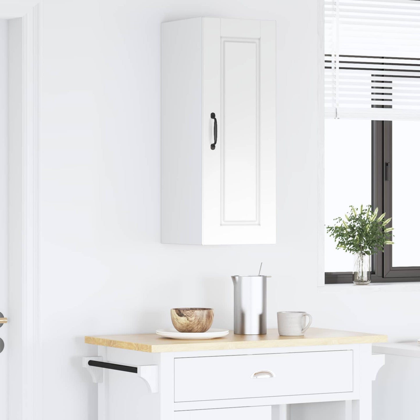 Veggskap PORTO Høyglanset hvit 30 x 31 x 80 cm Konstruert tre
