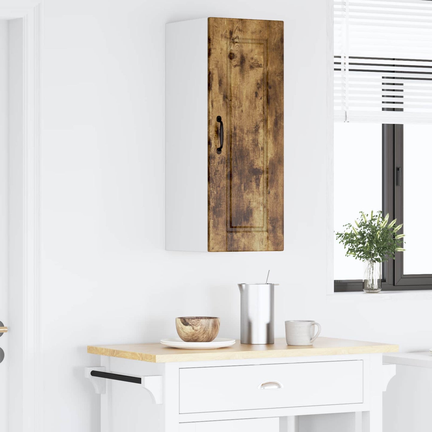 Veggskap PORTO Røkt eik 30 x 31 x 80 cm Konstruert tre