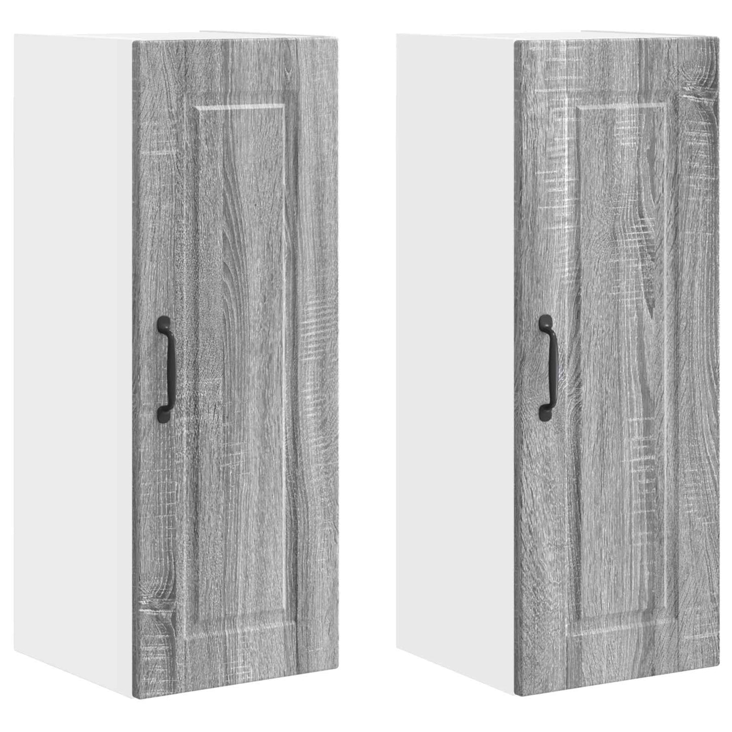 Veggskap PORTO 2 pcs Grå Sonoma 30 x 31 x 80 cm Konstruert tre